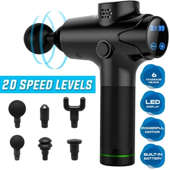 

2020 LCD Display Massage Gun Deep Muscle Massager Muscle Pain Body Massage Exercising Relaxation Slimming Shaping Pain Relief