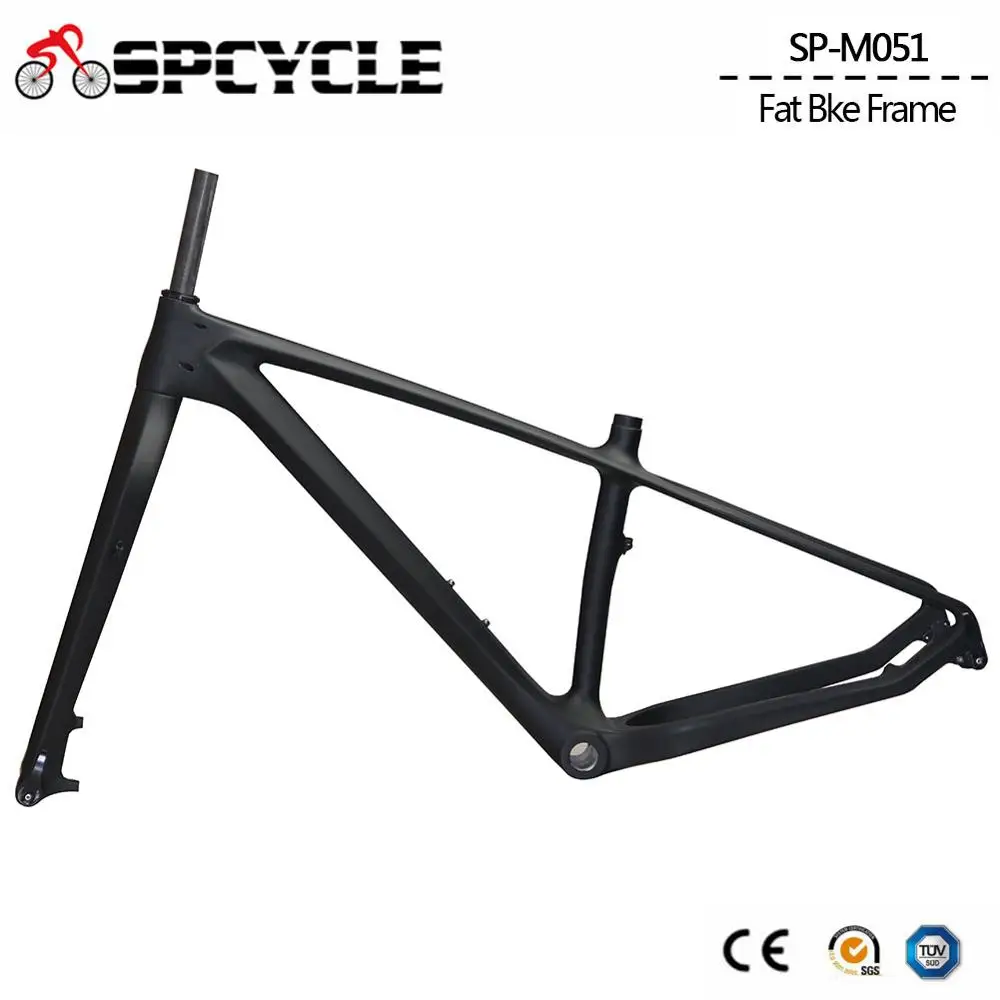 Spcycle углерода жира велосипед рама с вилкой 26er BSA Углерод MTB амортизационная вилка