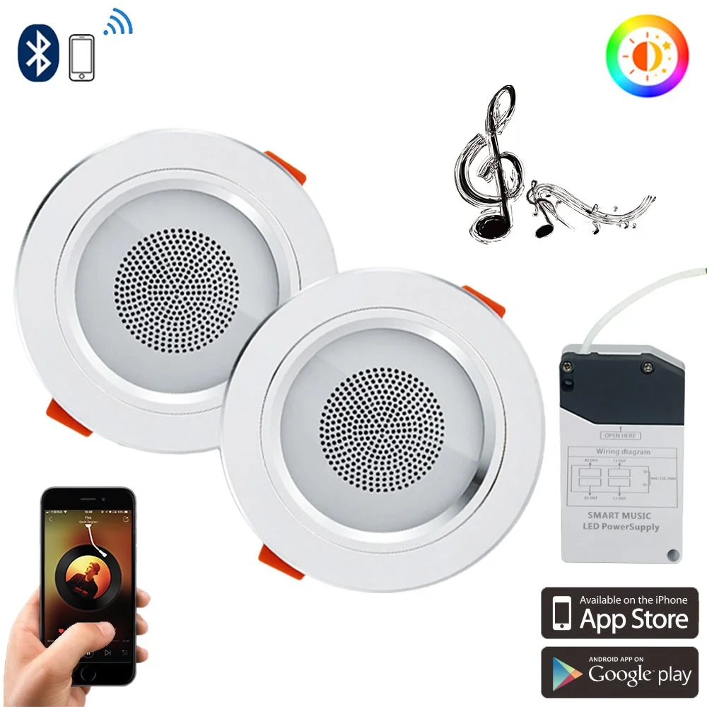 Remote Control Led Ceiling Round Downlight Bluetooth 4.0 Music App Smart Light Fixtures For Home Baseus Kitchen Indoor Lighting