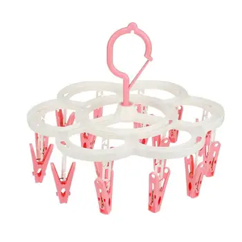 

Foldable Socks Cloth Hanger 16 Clips Multifunction 360 degree rotation Underwear Drying Racks