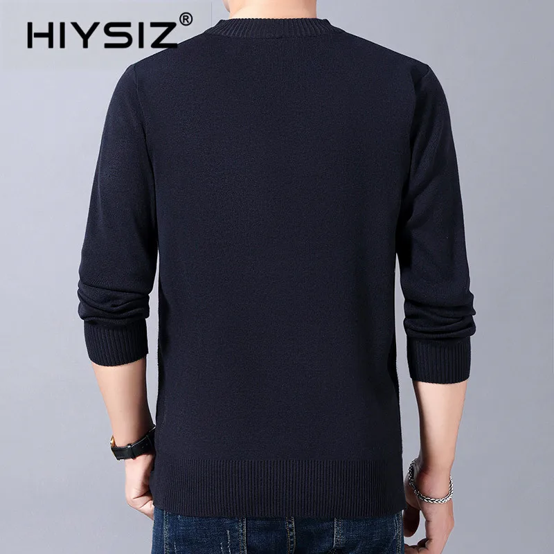 90% OFF HIYSIZ Brand 2019 Casual Men sweater Streetwear Winter Knitted pull Sweater Men Fashion O-Neck Pull Homme Stripe Clothes H3020