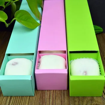 

100pcs Solid Color 4 Grid Macaron Box Bakery Box for Biscuits Cookie Mooncake Packaging Paper Gift Boxes