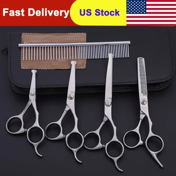 

7'' Pet Gromming Scissors Professional Stainless Steel Blade Dog Cat Hair Cutting Barber Curved Shears Hairdressing Tools