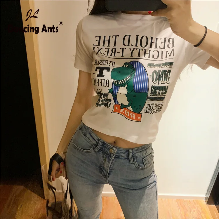 

2020 Summer Kawaii Cartoon Tortoise Short Sleeve T-shirt Womens T Shirt Harajuku Casual Graphic Clothes Tops Female Tee