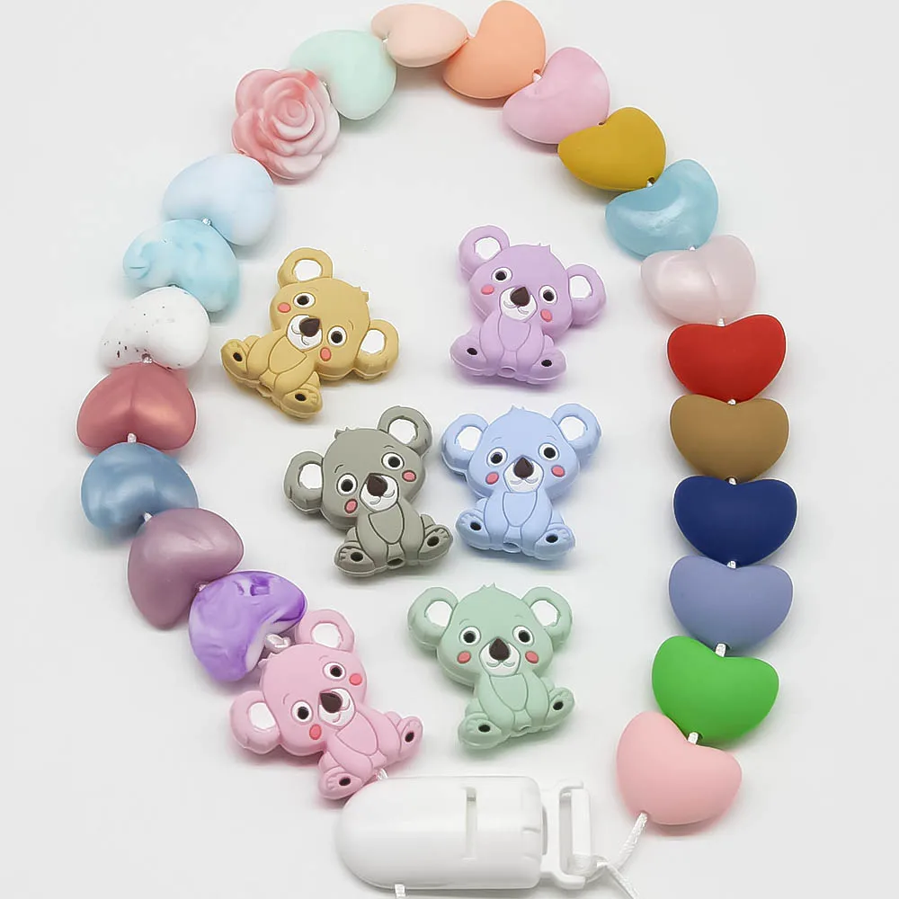 10pcs/set Cute Silicone Baby Teether Beads