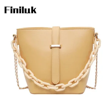 

Finiluk Minimalist Women Bucket Bag Small Chain Shoulder Bags Fashion PU Leather Crossbody Bags Ladies Handbag BIZ147 PM49