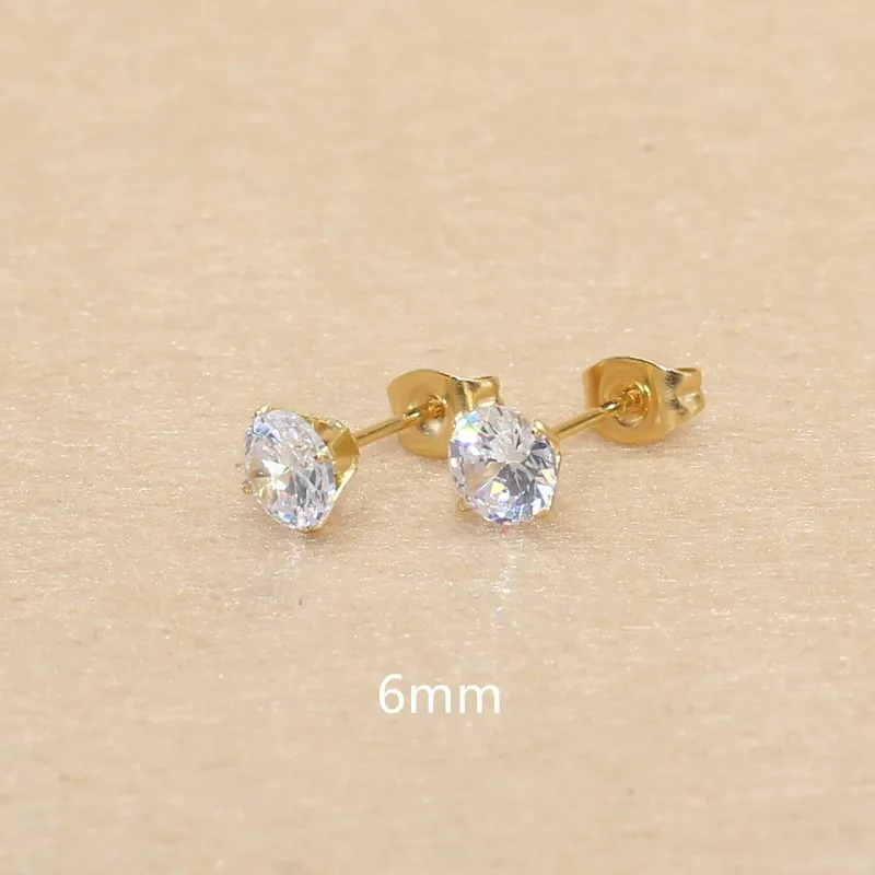 6 мм 20 видов цветов на выбор AAA Zircons серьги гвоздики из нержавеющей стали