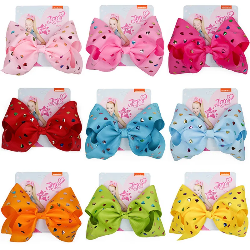 8&quot Jojo Siwa Large Bows Handmade Hairpin Pearl Hair Clip Ribbon Bowknot Hairgrips Fashion Accessories for Girls |