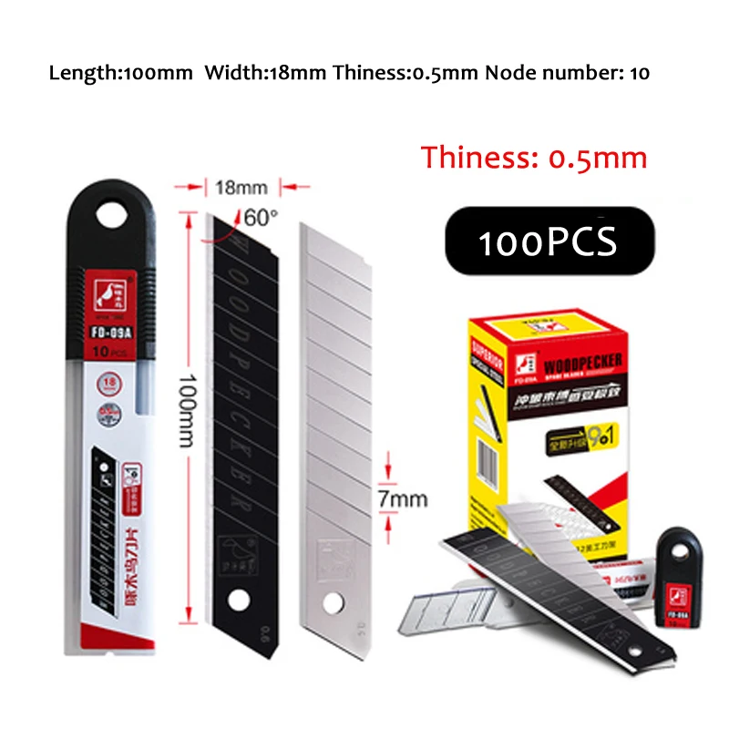 

18mm Replacement Blade Large 60/100 Pieces Breakable Home Hand Tools Kit