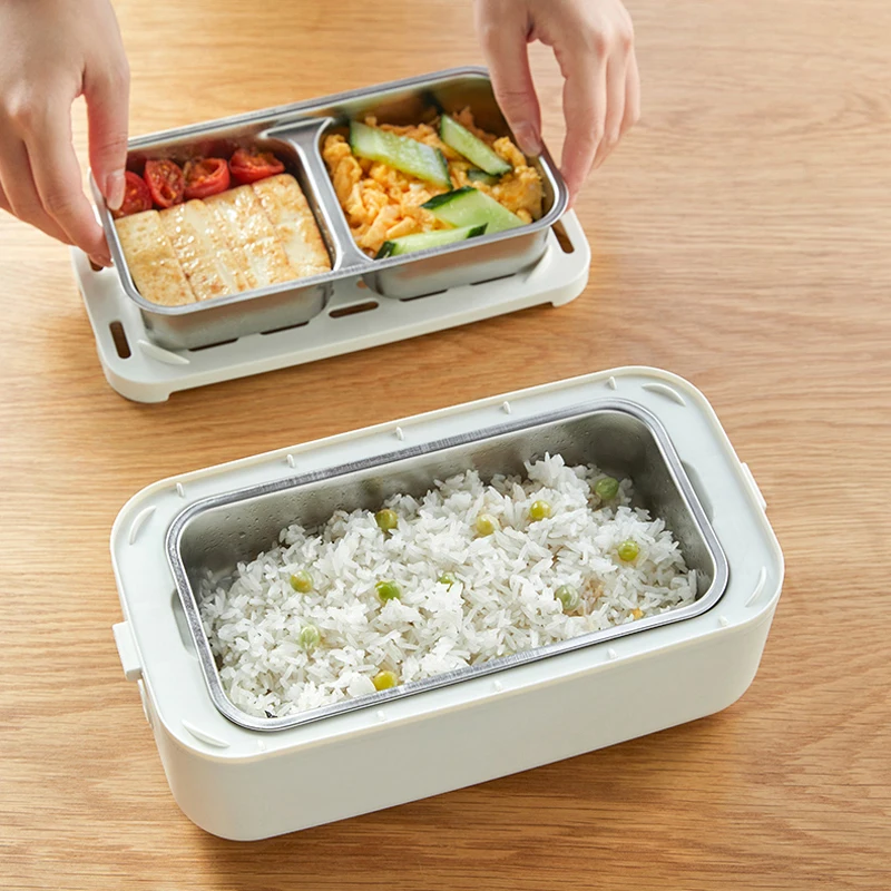 1.0L Wireless Electric Lunch Box Water-free Heating Food Container Portable  Food Warmer Stainless Steel Liner Bento Box 2200mAh - AliExpress