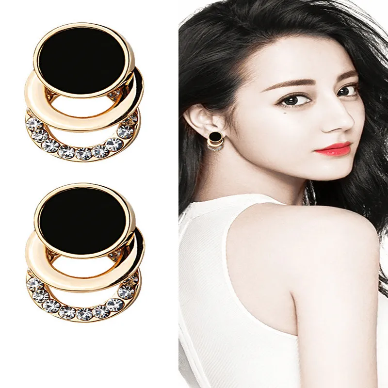 EC113fashion женские серьги аксессуары двойной круг геометрические Рождественский