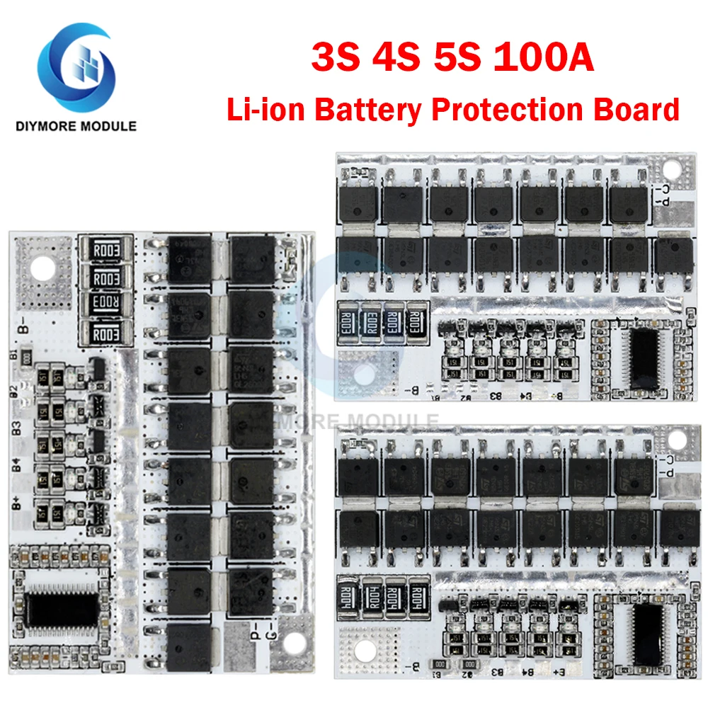3S 4S 5S BMS Protection Balance Board 12V 16.8V 21V 18650 Li-ion Lithium Battery 