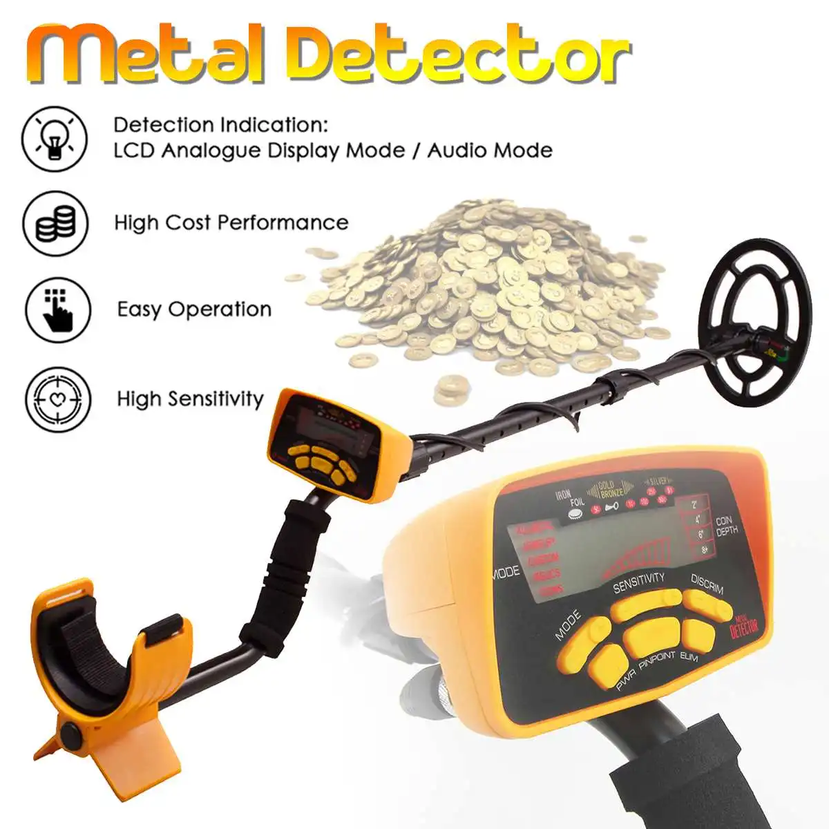 

High sensitivity Professtional MD6250 Underground Treasure Detector Metal Treasure for Gold Digger Treasure Seeking Hunter