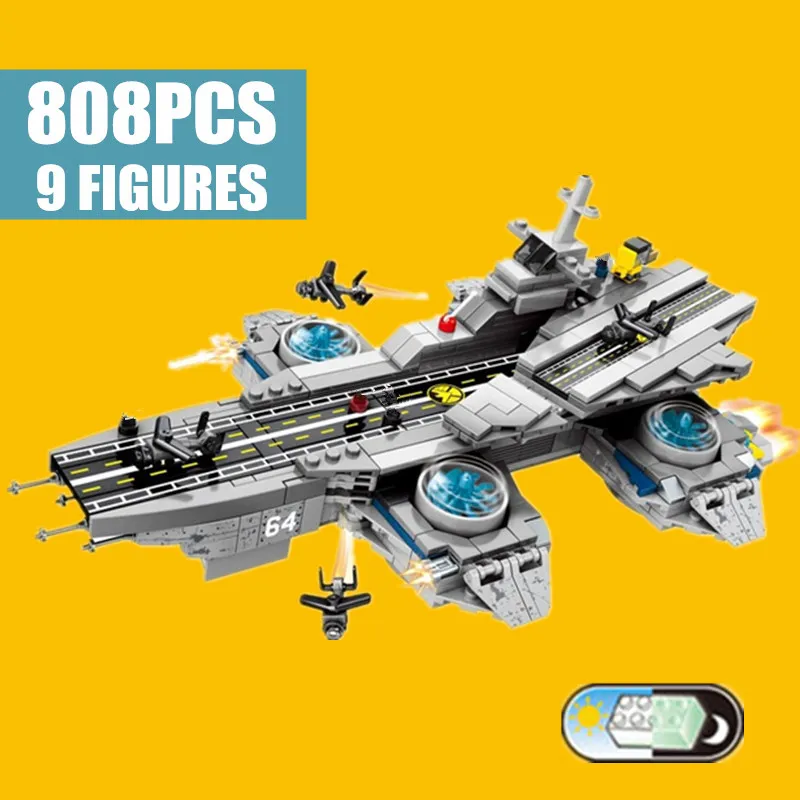 

New Super Hero SHIELD Helicarrier Hulk Iron Man Fit Legoings Avengers Marvel Building Blocks Bricks Kids Toys Christmas Gift