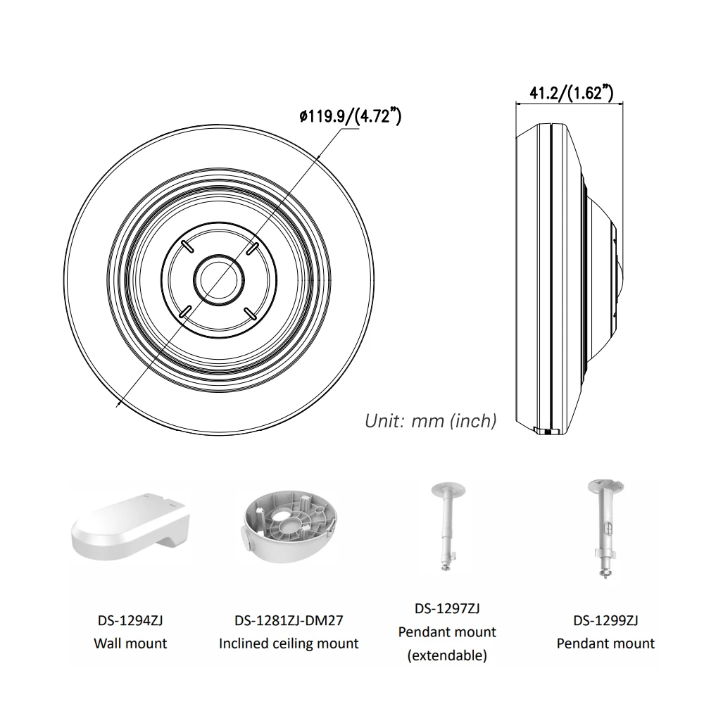 Hikvision IP камера панорамная DS 2CD2955FWD IS 5MP H.265 + рыбий глаз Фиксированная купольная