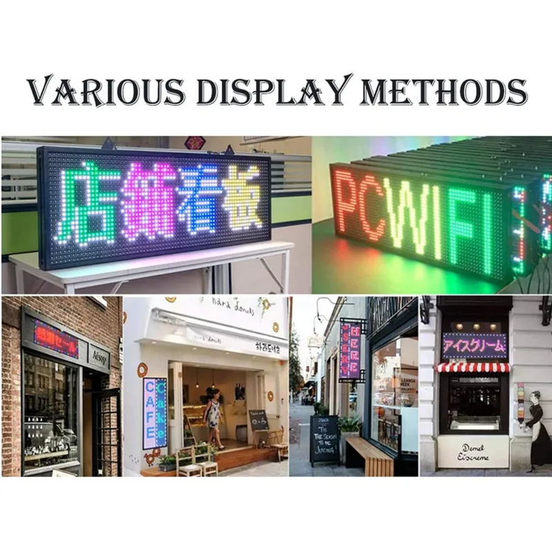 WIFI Led Sign 100X36CM Digital Sign HD Pixel Full-Color WIFI Outdoor Programe Led Message Board Electronic Scrolling Led Display