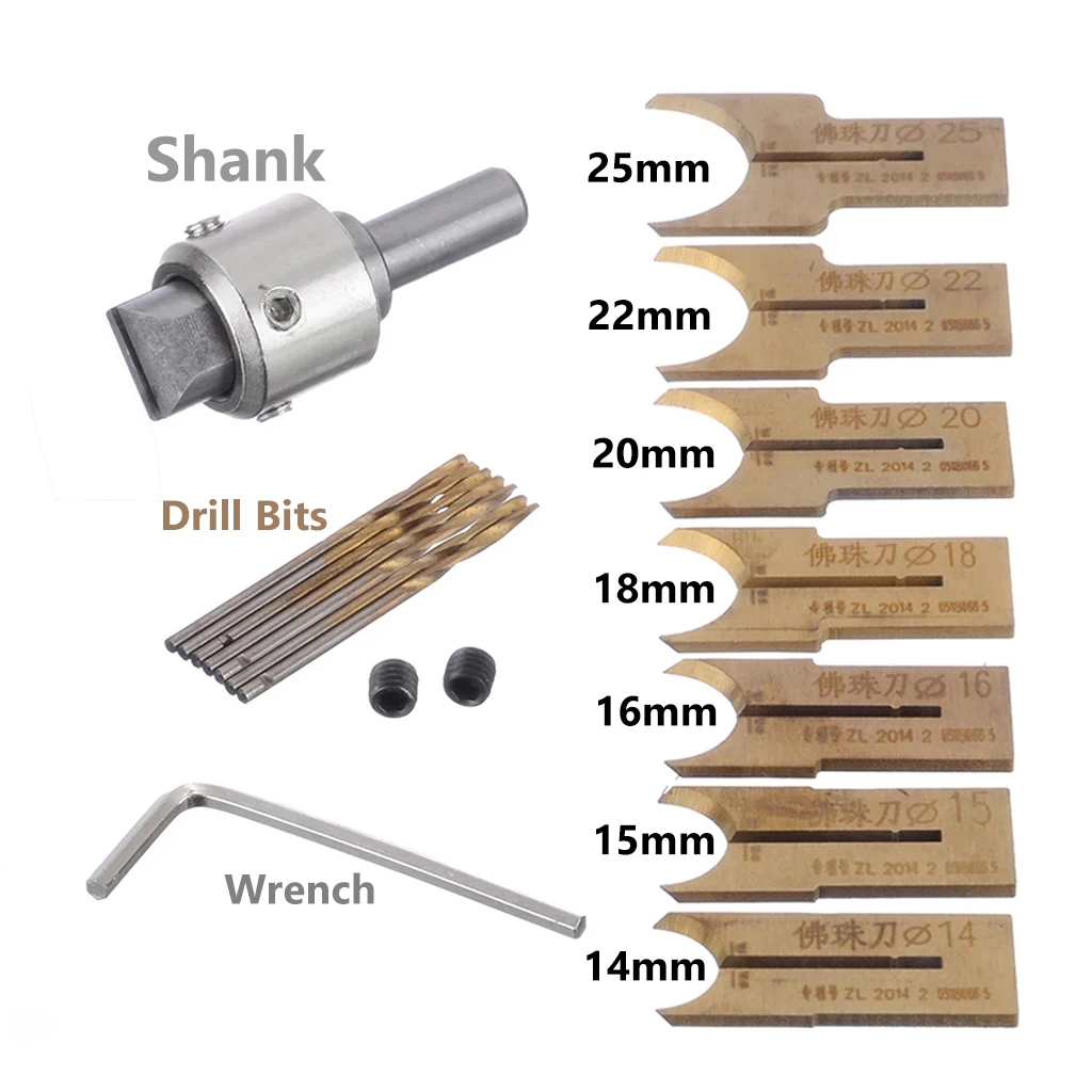 16Pcs Wood Bead Maker Beads Drill Bit Milling Cutter Woodworking Tool
