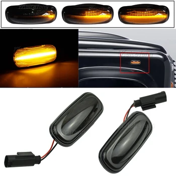 

2Pcs Amber Dynamic Flowing Water LED Side Marker Light For Land Rover Discovery 2 1999-2004 Defender Freelander 1 2002-2005
