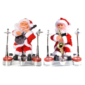

Christmas Santa Claus Dolls Electric Saxophone Music Santa Figurine Toy for Kids Christmas Gift