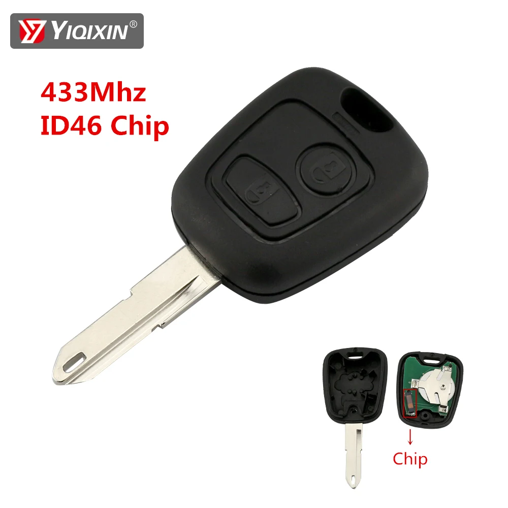 YIQIXIN 2 кнопки NE73 Blade ASK дистанционный ключ для Peugeot 106 206 107 207 306 307 407 433 МГц с чипом