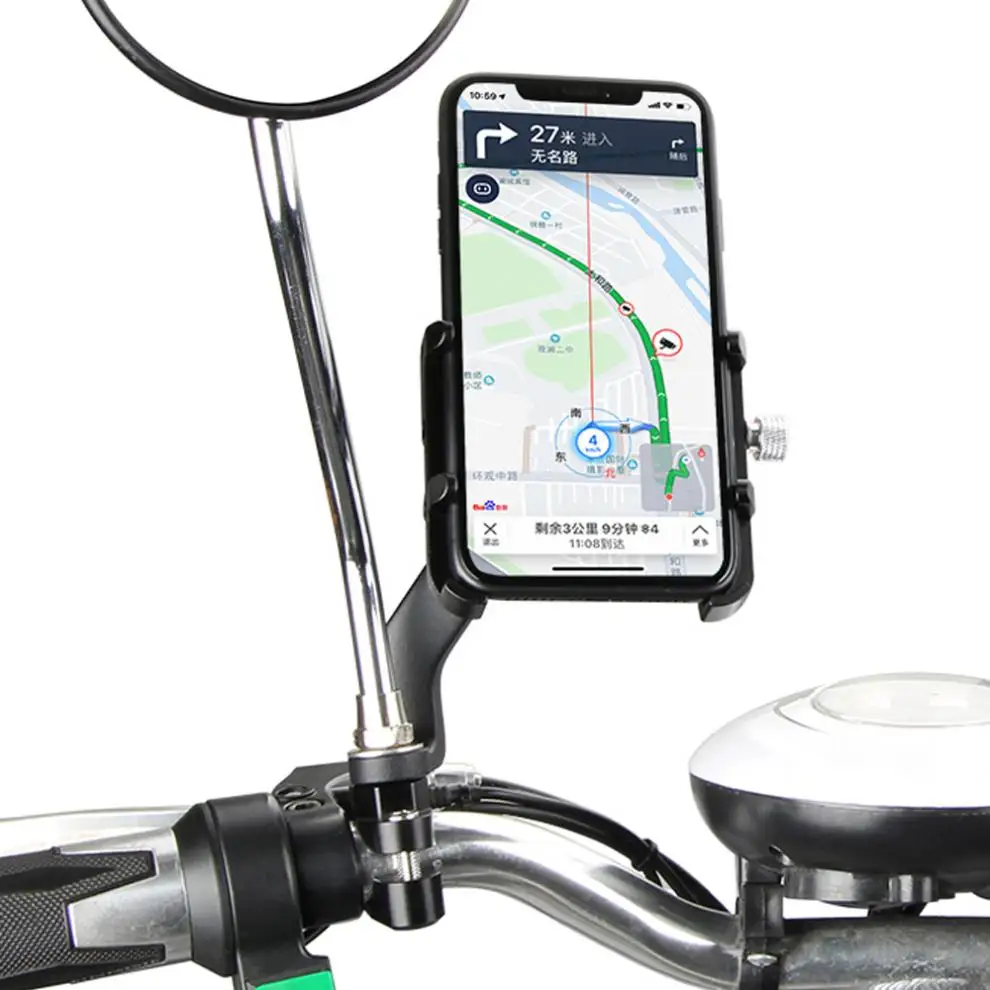 Motorcycle Mobile Phone GPS Holder Universal 360 Degrees Rotate Thicken Aluminum Alloy Electromobile Bike Stand Bracket