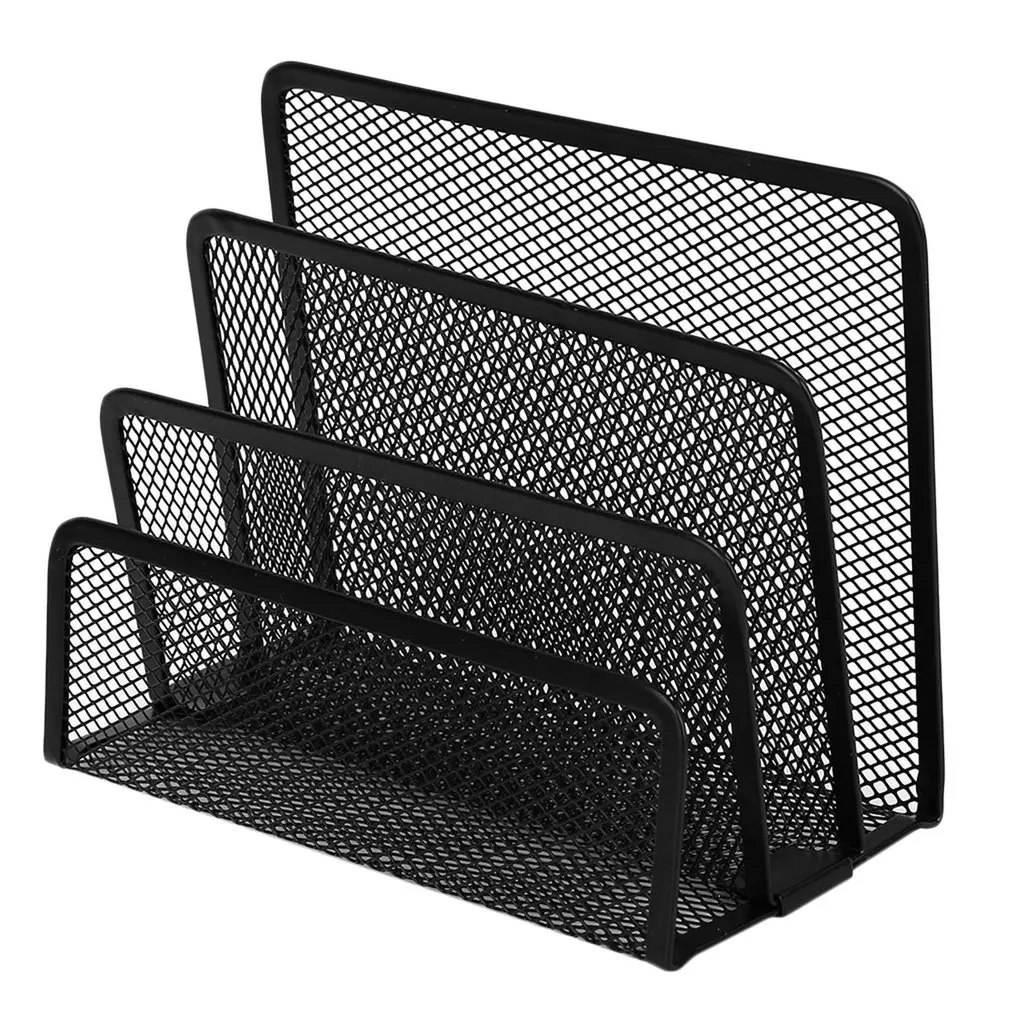 

Super Deal Practical Mesh Metal Letter Sorter Mail Document File Tray Desk Office File Organizer Storage Holder Black