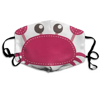

Crab Washeable Reusable Mouth Mask Cotton Anti Dust Half Face Mouth Mask for Men Women Dustproof with Adjustable Ear Loops