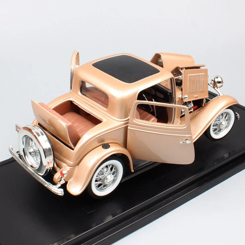 Детская Классика 1/18 Ретро 1932 модель ford B 3-Window Coupe Deuce Gold car scale Diecasts& Toy Vehicles авто металлический сувенир