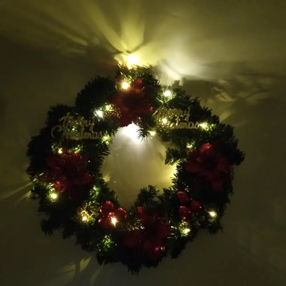 New 30cm Christmas Decorations Wreath Artificial Garland Flowers Door Hanging Wall Window Wedding Party Christmas Decor