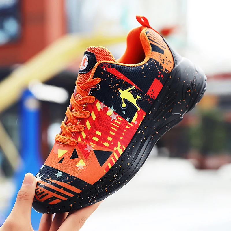 

Basketball shoes men's sports shoes gym training breathable fluorescent new James high-top non-slip wear-resistant student casua