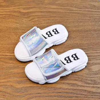 

Summer Women Slides Slip On Rainbow Sequins Flat Slippers Outdoor Thick Soles Flip Flops Girls Home Beach Bling Sandals Shoes