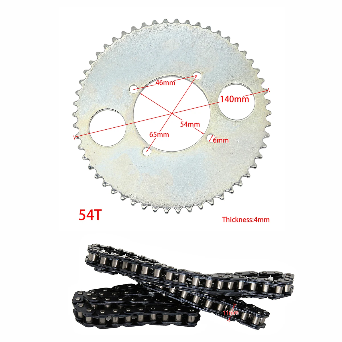 

47cc 49cc T8F Chain 136 Links and 54 Teeth Sprocket For Mini Moto Atv Quad 2 Stroke Engine Parts