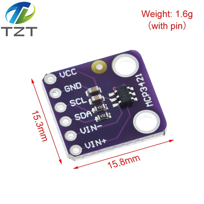 TZT MCP3421 I2C Delta-sigma Evaluierungsmodulplatine für PICkit serielles Analysemodul GY-MCP3421 – Detail 7
