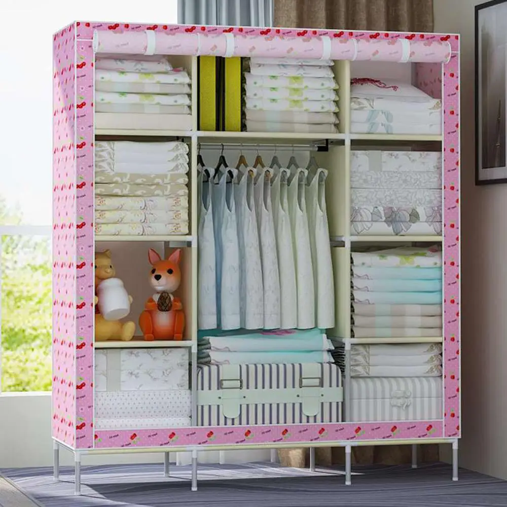 Super Large Triple Portable Folding Wardrobe Reinforced Clothes font b Closet b font Organizer