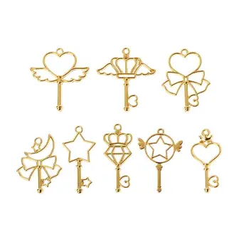 

8Pc Magic Wand Frame Pendant Open Bezel Blank Setting UV Resin Jewelry DIY Charm Y4QB