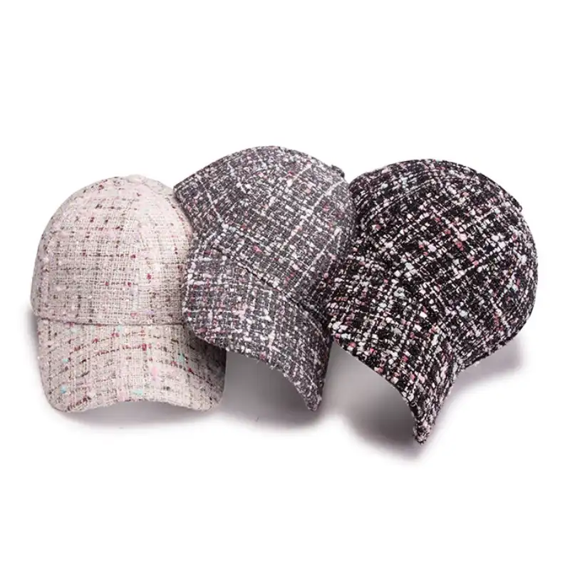 plaid wool baseball hat