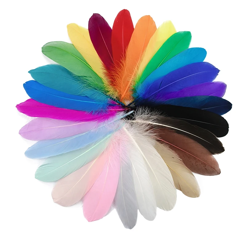 20pcs Colorful Hard Stick Goose Feather 6-8inch/15-20cm Natural Swan ...
