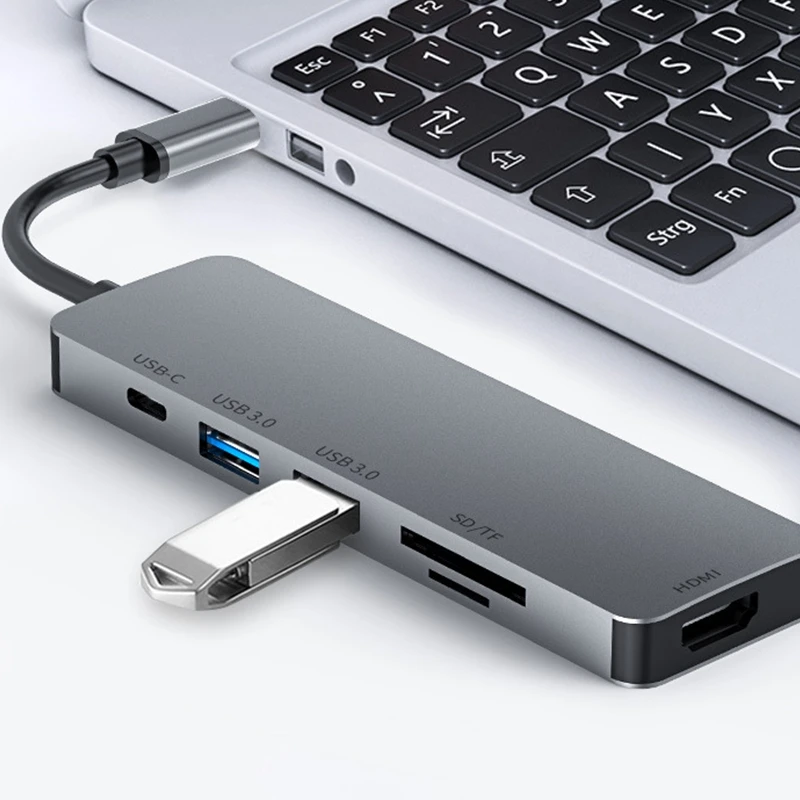 USB C Hub 6 в 1 3 0 порт расширитель адаптер 4K HDMI HD PD Быстрая зарядка док станция для