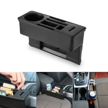 

Car Seat Slit Storage Organizer Console Side Pocket Auto Seat Space Pocket Organizer with Coin Box & Cup Holder Car Accessories