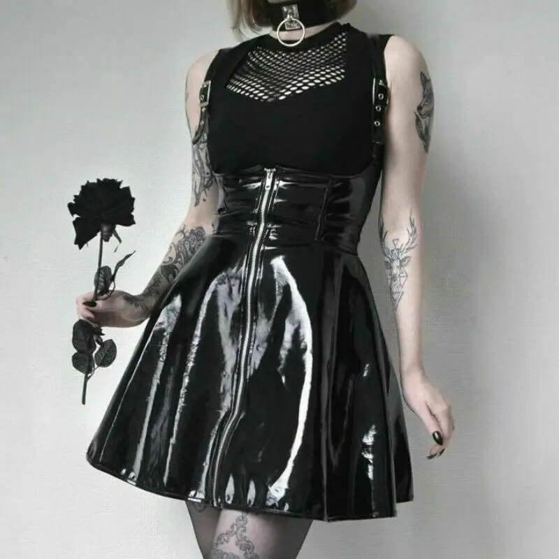 Женская обувь в готическом стиле панк-бретели юбка на подтяжках платье