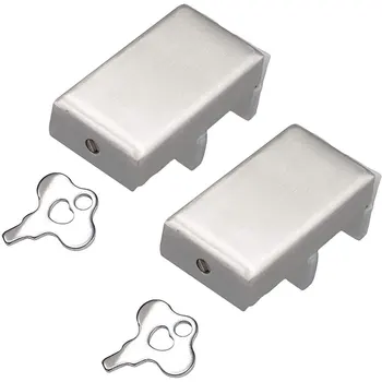 

Sliding Window Locks Sets with Keys (2 Pack) Door Frame Security Lock Stop Adjustable for Home and Office Child Safety