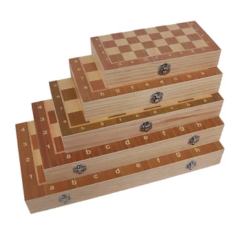 

Wooden International Chess Set Board Game Foldable Magnetic Folding Board Packaging Word Chess