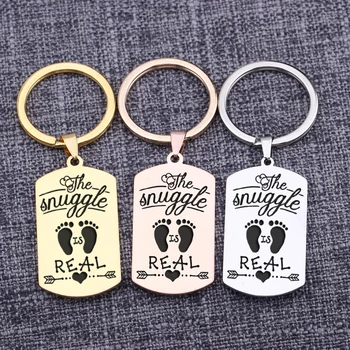 

Snuggle Dog Tag Engraved Jewelry Bag Charm Pendants Trinket Family Love Warm Lovers Women Jewelry Keychain Keepsake Car Key Tag