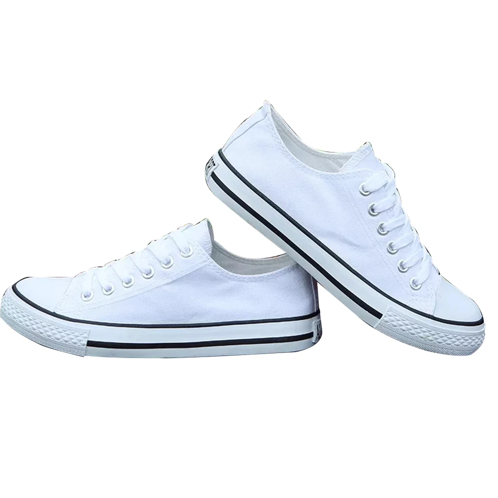 

Classic Unisex Casual Solid Color Men Shoes Students Footwear Lace-up Canvas Women Shoes