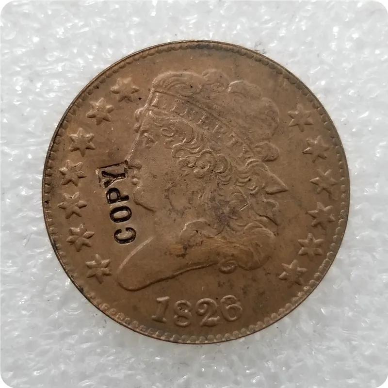1826 США 1809-1836 классический головы пол-цента копии монет - Цвет: 1826