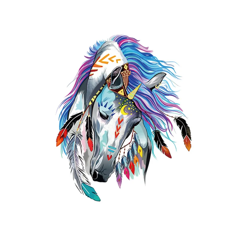 

1PCS Colorful Animal Horse Thermal Transfer Sticker Poni Iron On Patch For Decoration On DIY Girls T-shirt Heat Thermal Printing