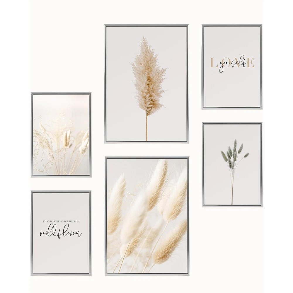 Minimalism-Plants-Natural-Pampas-Grass-Landscape-Poster-and-Print-Love-Yourself-Quote-Wall-Art-Canva