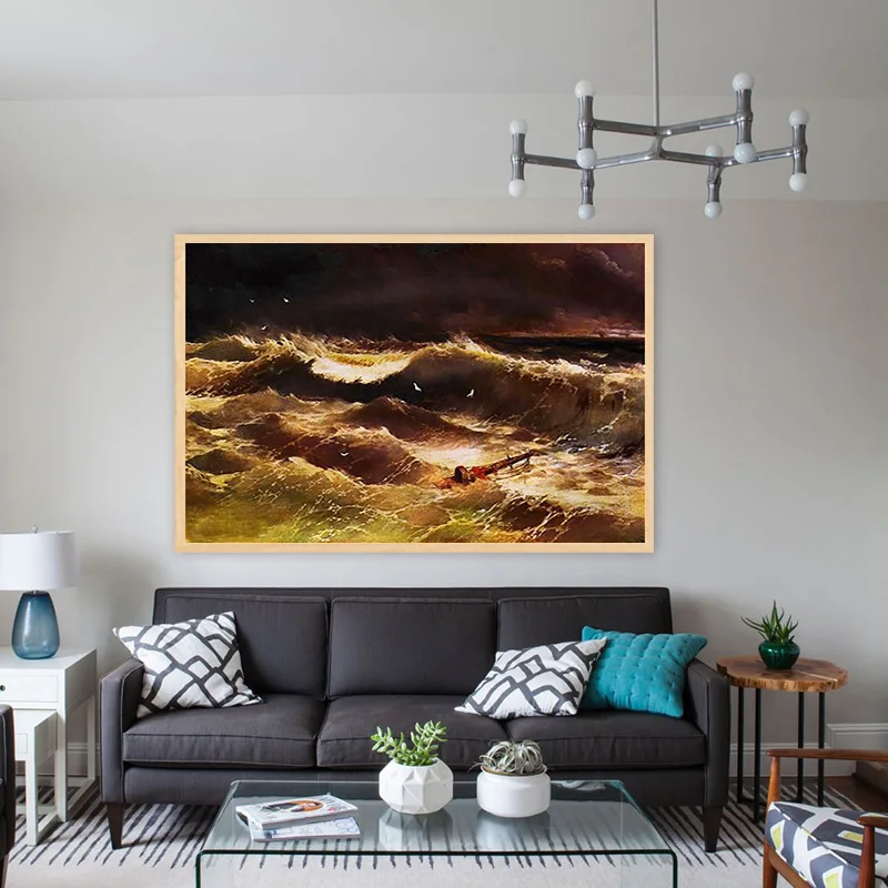 Сделай Сам Живопись по номерам Ивана constantinovich aivazovsky storm acesimerm dencoratory краска для взрослых ручной рисунок