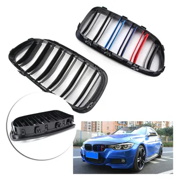 

Car Front Grille Double Line Grill For BMW 5Series F10 F18 2010 2011 2012 2013 2014 ABS Plastic 1Pair