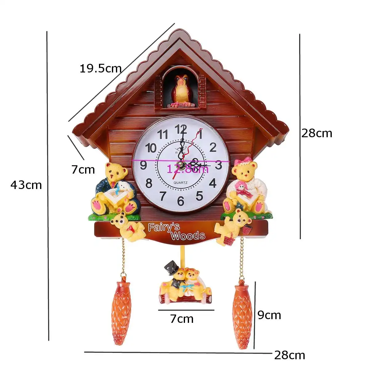 43x28x28 см большой Винтаж домашней птицы кукушка маятниковые настенные часы деревянные декоративные Гостиная Подвесные часы